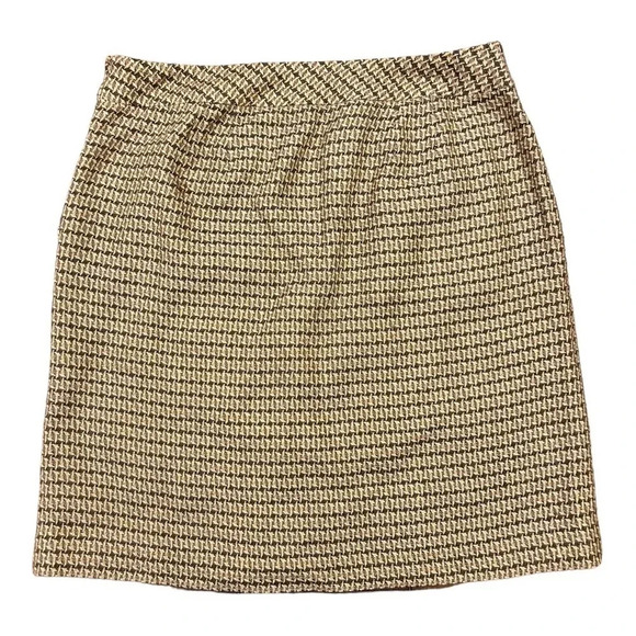 Loft Ann Taylor Wool Blend Twee Mod Retro Skirt Brown Size 6 - Picture 4 of 7